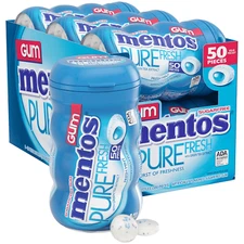 MENTOS GUM 6CT PURE FRESH MINT 50PC. (3.53OZ) (Pack Of 6)