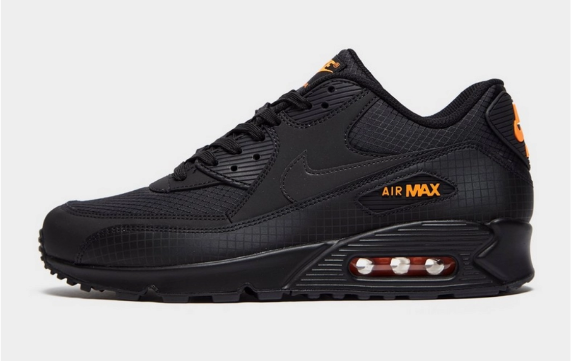 nike air max 90 mens black orange