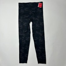 Spanx Look at Me Now Leggings Shaping Black Camo Womens Medium Activewear