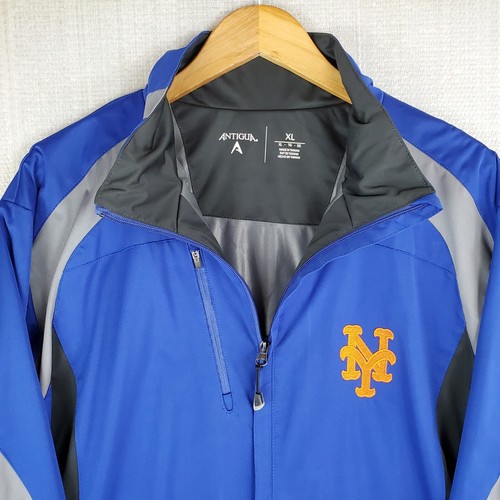 ANTIGUA x NY METS Size XL Full Zip Softshell Windbreaker Jacket Golf Blue Gray - Picture 4 of 15