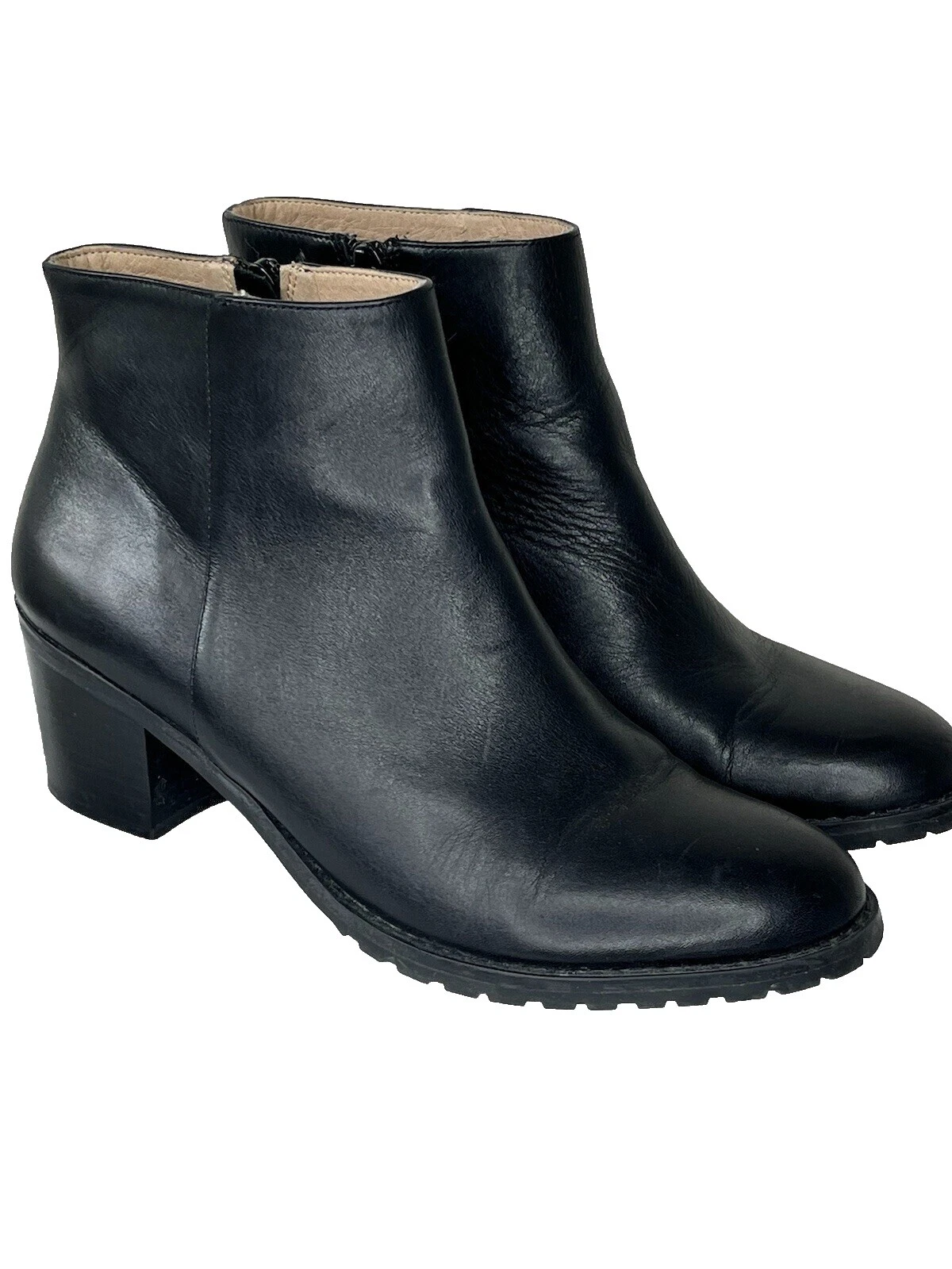 Lands 'End Cabedal de Couro Preto Botas femininas