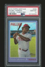 2019 Topps Heritage Chrome Odubel Herrera Phillies #488 Purple Refractor PSA 10