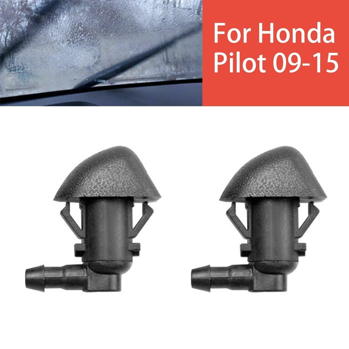 Unifizz Black 1 Set Front Windshield Spray Nozzles Windshield Washer Unifizz Black 1 Set Front Windshield Spray Nozzles Windshield Washer