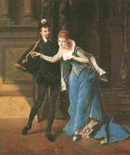 stunning art oil painting 100% handpainted on canvas " invitation to the dance "