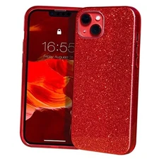  Compatible with iPhone 13 case,Bling Sparkle Cute Girls Women Christmas Red