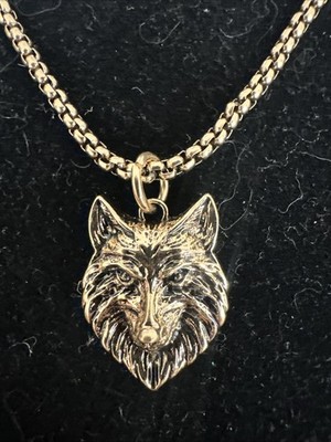 J CREW Pewter Wolf Silver Fox Statement Necklace BRAND NEW BID 4 CHARITY 357