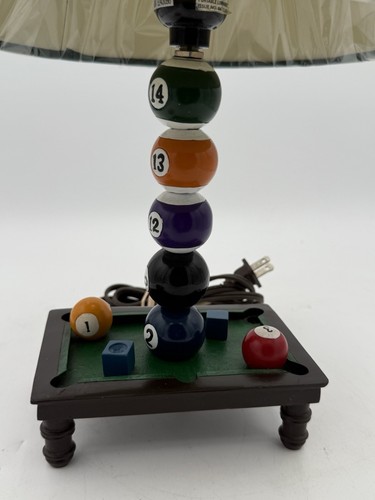 🎱BILLIARD Pool Table 🌟🎱balls Desk Lamp ORIGINAL GREEN FELT SHADE Game Room - Picture 5 of 12