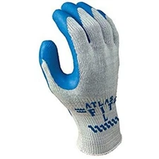 SHOWA 300 RUBBER PALM BLUE BREATHABLE WORK GLOVES SIZE SMALL: (1 DOZEN)