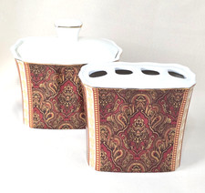Vintage Paisley Bathroom Accessory Set Toothbrush Holder Cotton Ball Jar - Macys