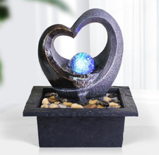 Fuente de agua zen con luz LED, decoración r...