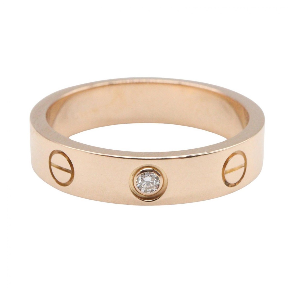 CARTIER Mini Love 1P Diamod Ring 18KPG Pink Rose Gold Used women