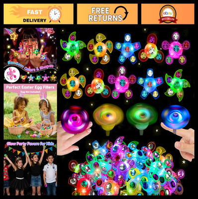24PCS Glow LED Fidget Spinner Rings - Party Favors, Easter Egg Fillers, Kids Toy