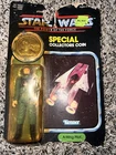 Vintage 1985 Star Wars Last 17 A-Wing Pilot Kenner Coin Moc Rough CardBack