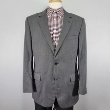 JOS A BANK Men's Sport Coat Blazer Two Button Gray Herringbone Wool Size 42R