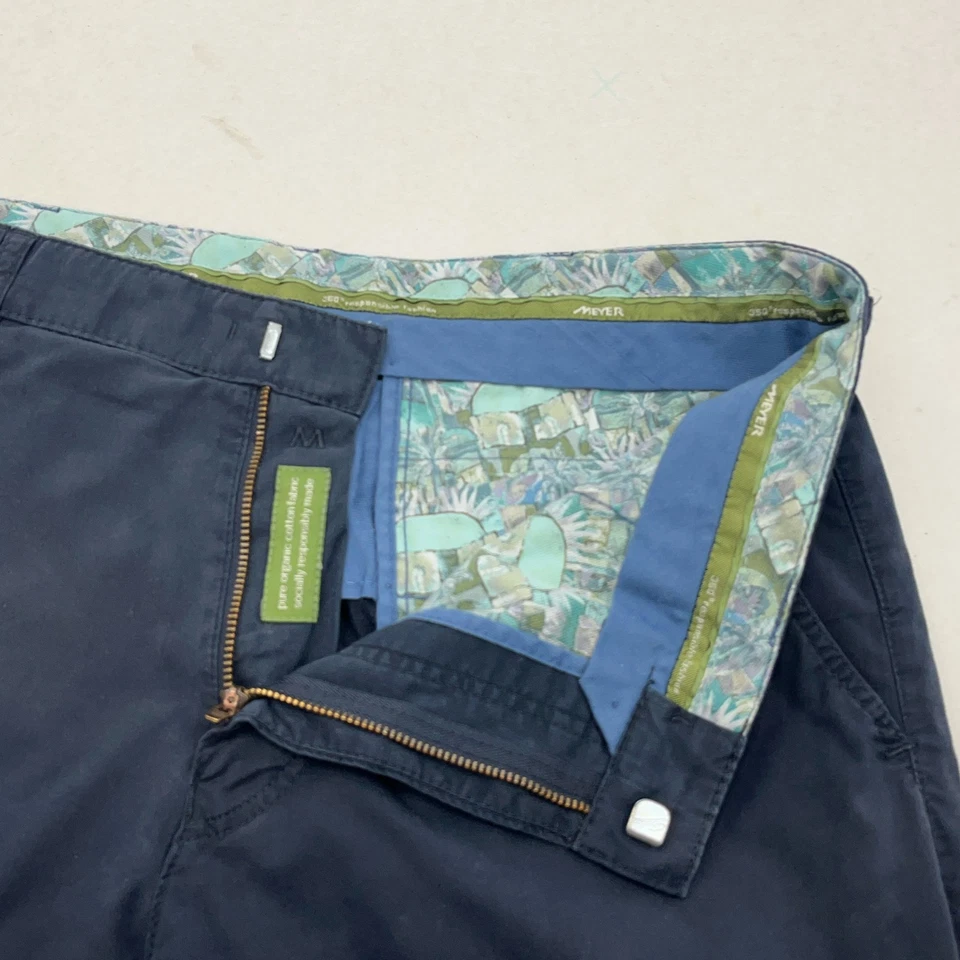 Meyer Trousers Chino Men's W34 L30 Regular Fit Stretch Smart Blue Lightweight — 第 4/4 张图片