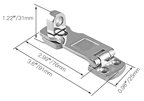 2 pezzi fermagli portaporte in acciaio inox marini da 3" e resistenti a chiusura girevole - Foto 3 di 8