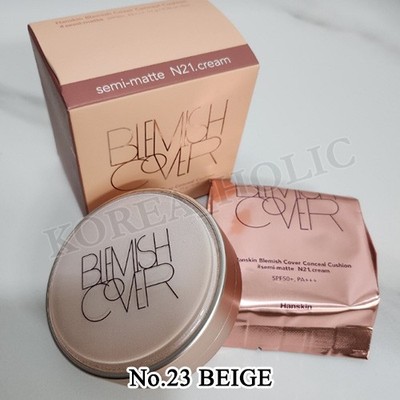 HANSKIN Blemish Cover Conceal Cushion 11g + Refill 11g #N23 Beige SPF 50+ PA+++