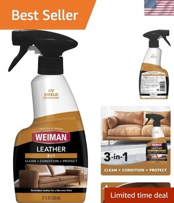 Elite Leather Cleaner & Conditioner - UV Protected, 12 Fl Oz, No Grease Left