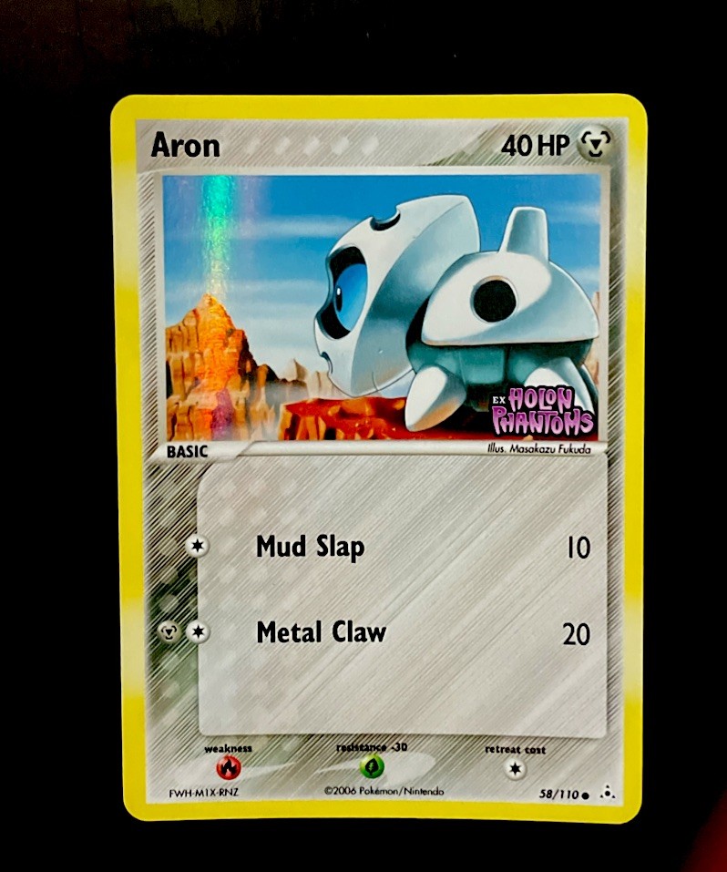 Pokemon Reverse Holo Aron 58/110 EX Holon Phantoms Stamped NM