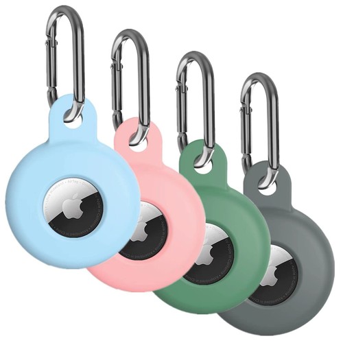 4 Pack Airtag Holder for Apple Air Tag Holder, Airtag Case with Anti-Lost Key...