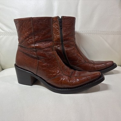 Gianni Barbato 2002 Autumn Vibes Leather Western Boots Vintage Brown