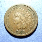 1865 Fancy 5 Indian Cent  Fine details