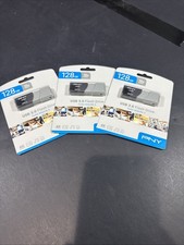 Lot Of 3 PNY Turbo Attach  3 128GB USB 3.0 Flash Drive 10 X Faster 4K Ultra HD