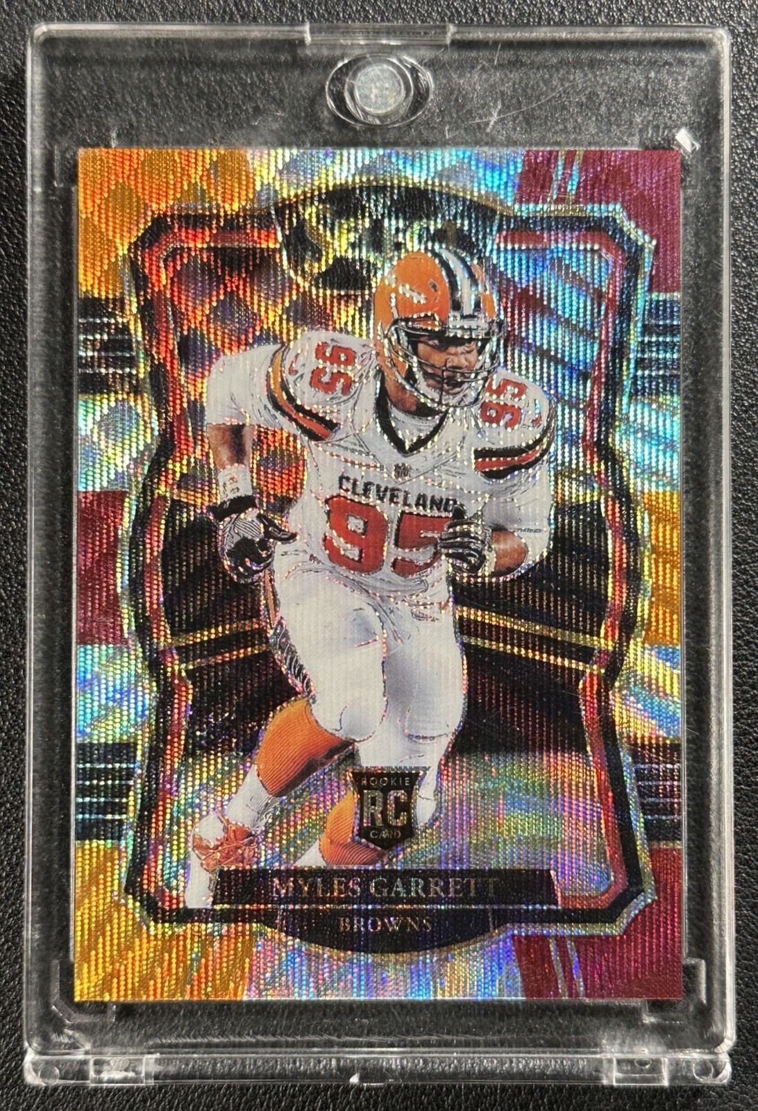 MYLES GARRETT 2017 PANINI SELECT #105 TRI-COLOR RC PREMIER LEVEL 96/149 BROWNS