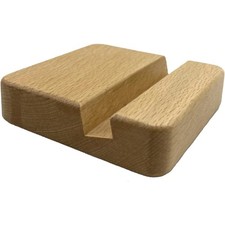 Wooden Phone Stand for Desk Beech Mobile Holder Bed Table Compatible with iPhone