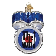 Old World Christmas The Who Drum Set Glass Tree Ornament with FREE Box