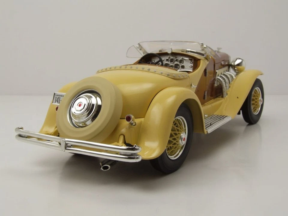 Duesenberg SSJ Speedster 1935 Oro Marrone Modellino Auto 1:18 Auto World - Immagine 2 di 4