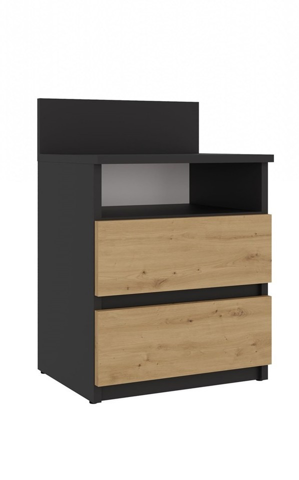 Table de chevet artisanale Malwa M1 ANTHRACITE