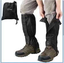  Leg Gaiters for Men and Women - Adjustable Gators for Hiking Boots - Water 