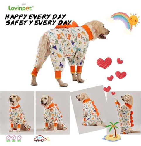 LovinPet Dog Pajamas Large Sized, Anti Licking, Recovery Wear Jurassic 3XL - Picture 5 of 7