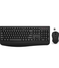 Wireless Keyboard and Mouse, EDJO 2.4G Full-Sized Ergonomic Keyboard - Black