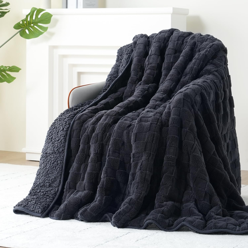 Elegante coperta pesata su due lati - comfort simile a una nuvola per divano e letto 15 libbre - Foto 1 di 7
