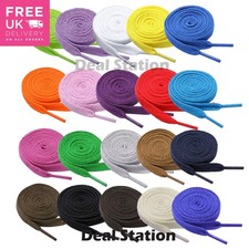 Flat Shoe Laces Coloured Shoelaces Trainers Boot Football Running Hiking Quality