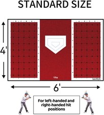 Baseball and Softball Hitting Mat for Batting Stance Practice Home Plate Mat wi