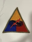 VINTAGE ORIGINAL WW2 ERA US ARMY ARMORED TANK DIVISION PLAIN MILITARY PATCH #1