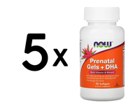 5 X Now Foods Prenatal Gels + Dha - 90 Softgels (333,31 Eur/Kg)