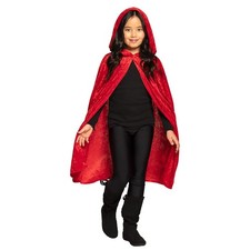 Kindercape Dawn rot Umhang mit Kapuze Kinder Halloween Fasching Kostüm Cape 