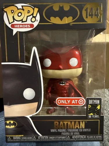 New DC Red Metallic Batman #144 Target Exclusive Funko Pop Vinyl Figurine Toy
