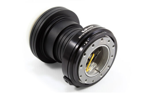 VMS 96-00 HONDA CIVIC SILVER STEERING WHEEL BLACK HUB QUICK RELEASE COMBO 350MM - Picture 11 of 12