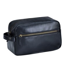 PU Leather Toiletry Bag For Men Large Travel Wash Bag Shaving Water-Resistant UK