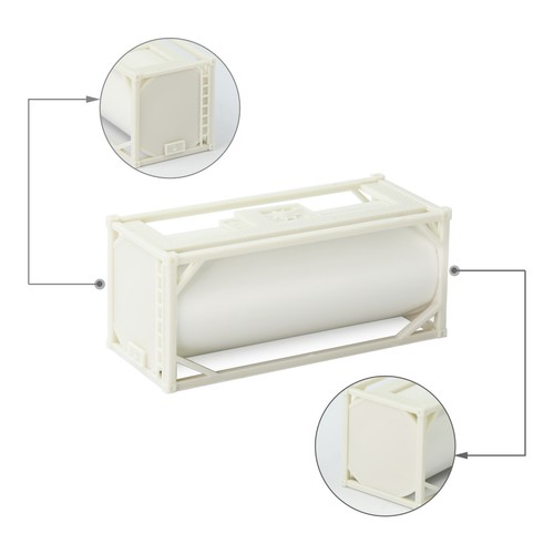 2 Units HO Gauge 1:87 20' Unassembled Oil Tank 20ft Uncolored Tanktainer - Picture 5 of 7