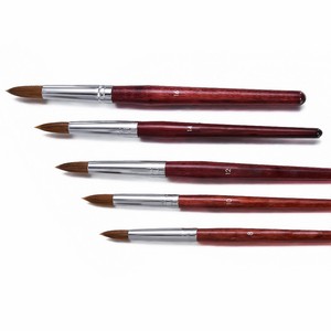 Kolinsky-Brown-Acrylic-Nail-Art-Brush-Manicure-Powder-Wood-Handle-Pro-Tools-New