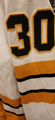 RARE VTG 1970S NHL Hattem Boston Bruins Jersey 30 Mens XL Gerry Cheevers Sweater - Picture 4 of 14