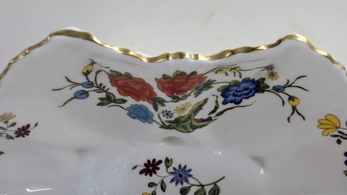 Aynsley Famille Fine Bone China Oval Shape Dish Vtg Porcelain Gold Accents - Picture 10 of 12