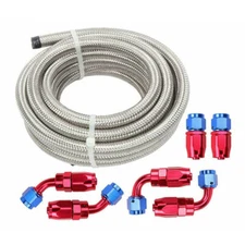 10AN CPE Fuel/Oil Line Fitting Kits 12FT Stainless Steel Braided Fuel Hose NEW