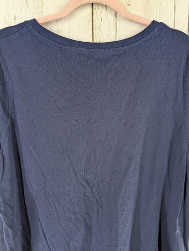Old Navy Size XL Everywear Dark Blue Cotton V Neck Short Sleeve Casual Top - Picture 5 of 7